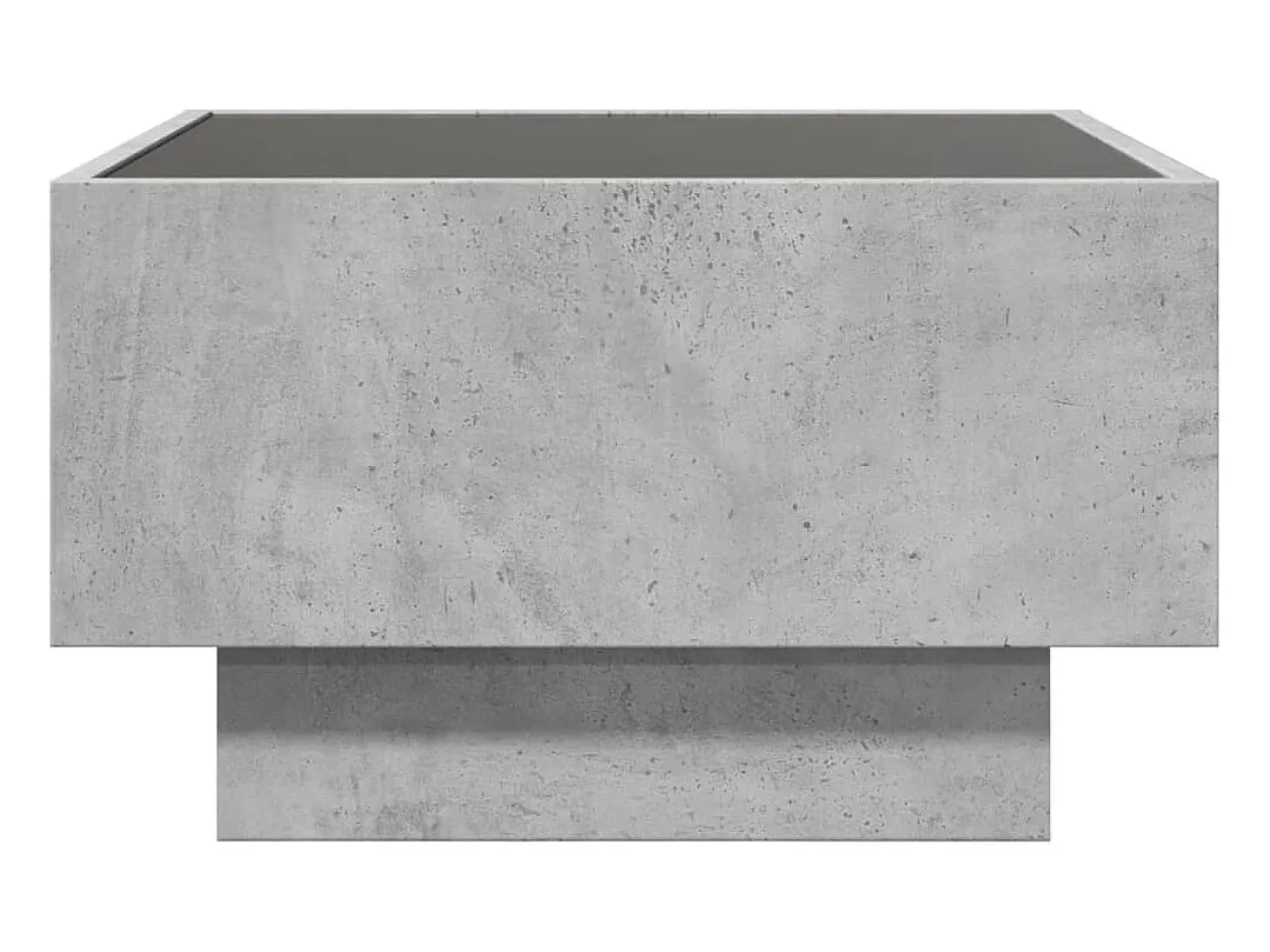 Mesa de centro y LED madera ingeniería gris hormigón 50x50x30cm