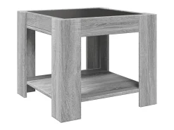 Mesa de centro y LED madera ingeniería gris Sonoma 53x53x45 cm