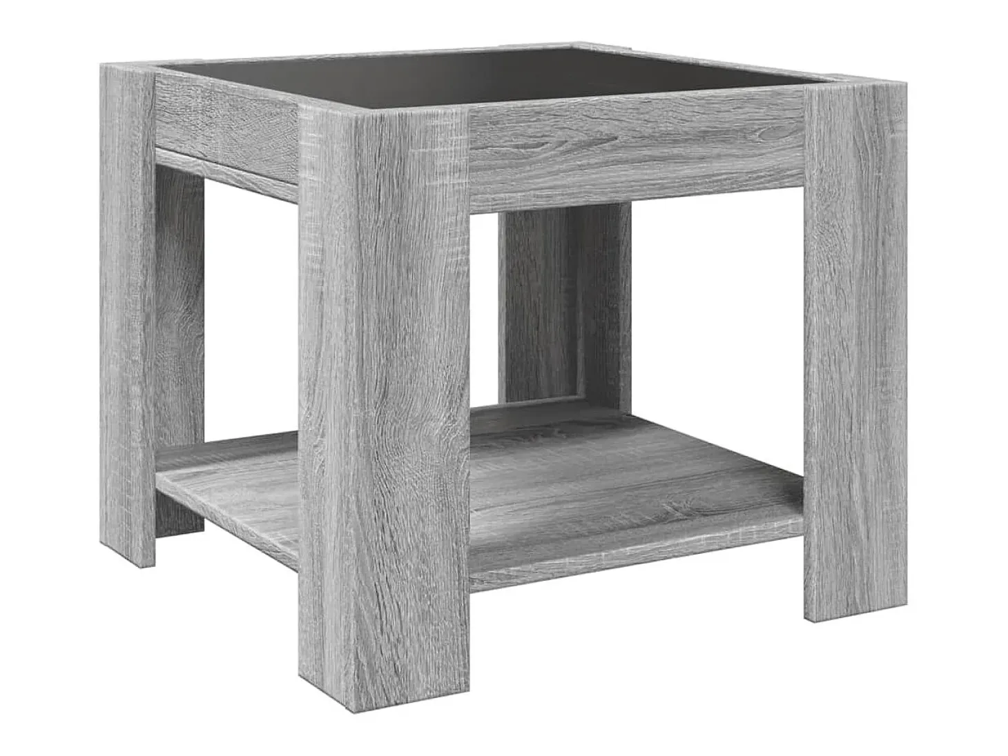 Mesa de centro y LED madera ingeniería gris Sonoma 53x53x45 cm