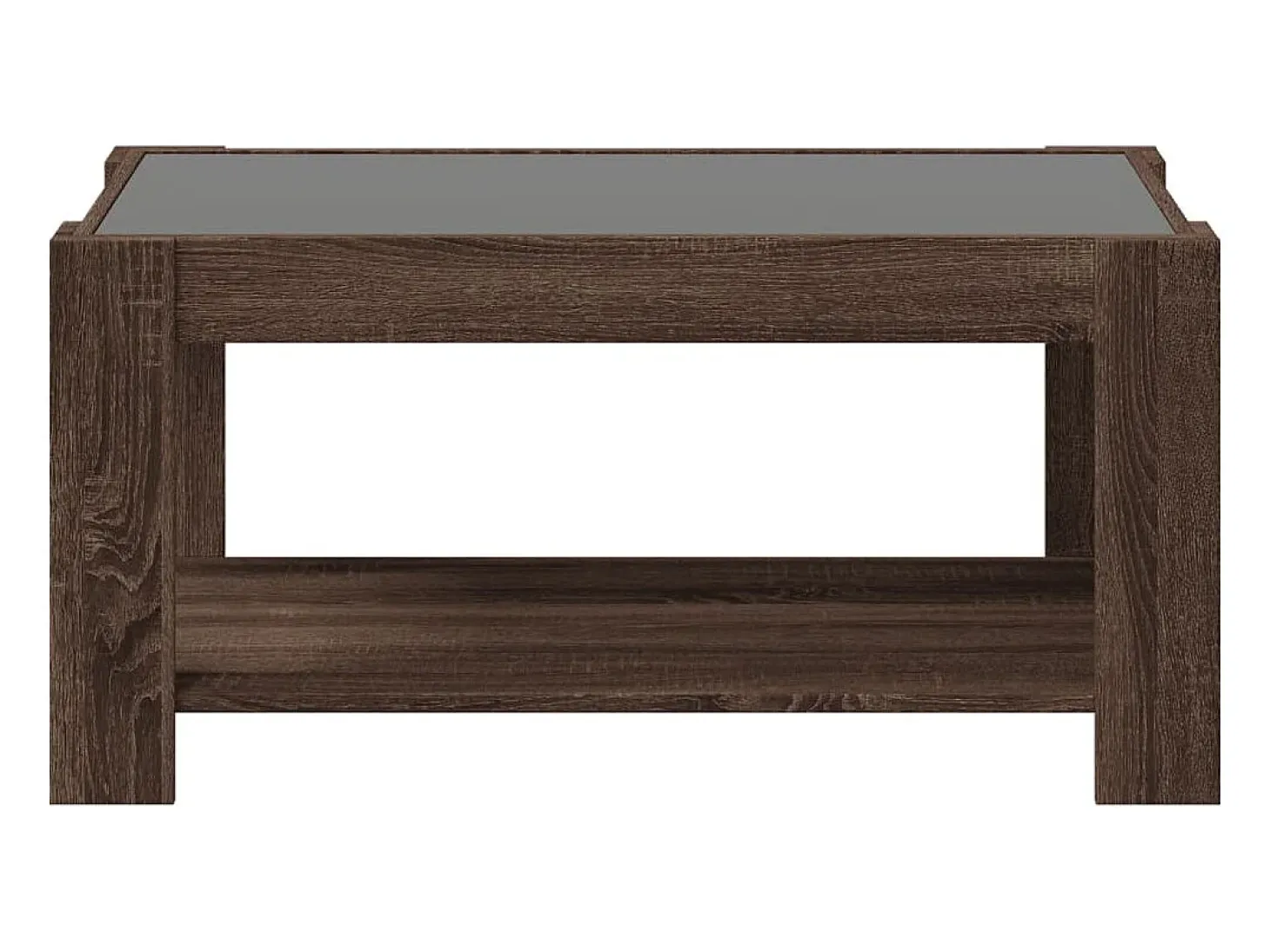 Mesa de centro y LED madera ingeniería marrón roble 93x53x45 cm