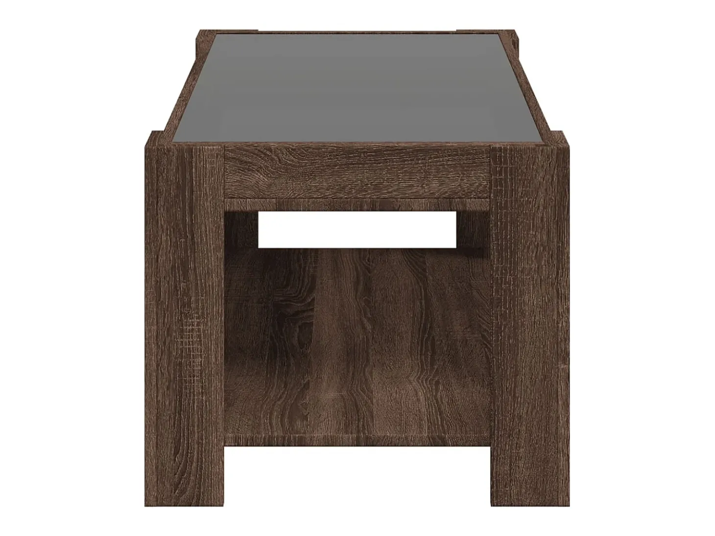 Mesa de centro y LED madera ingeniería marrón roble 93x53x45 cm