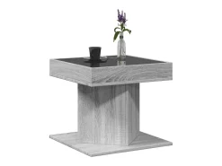 Mesa de centro y LED madera ingeniería gris Sonoma 50x50x45 cm