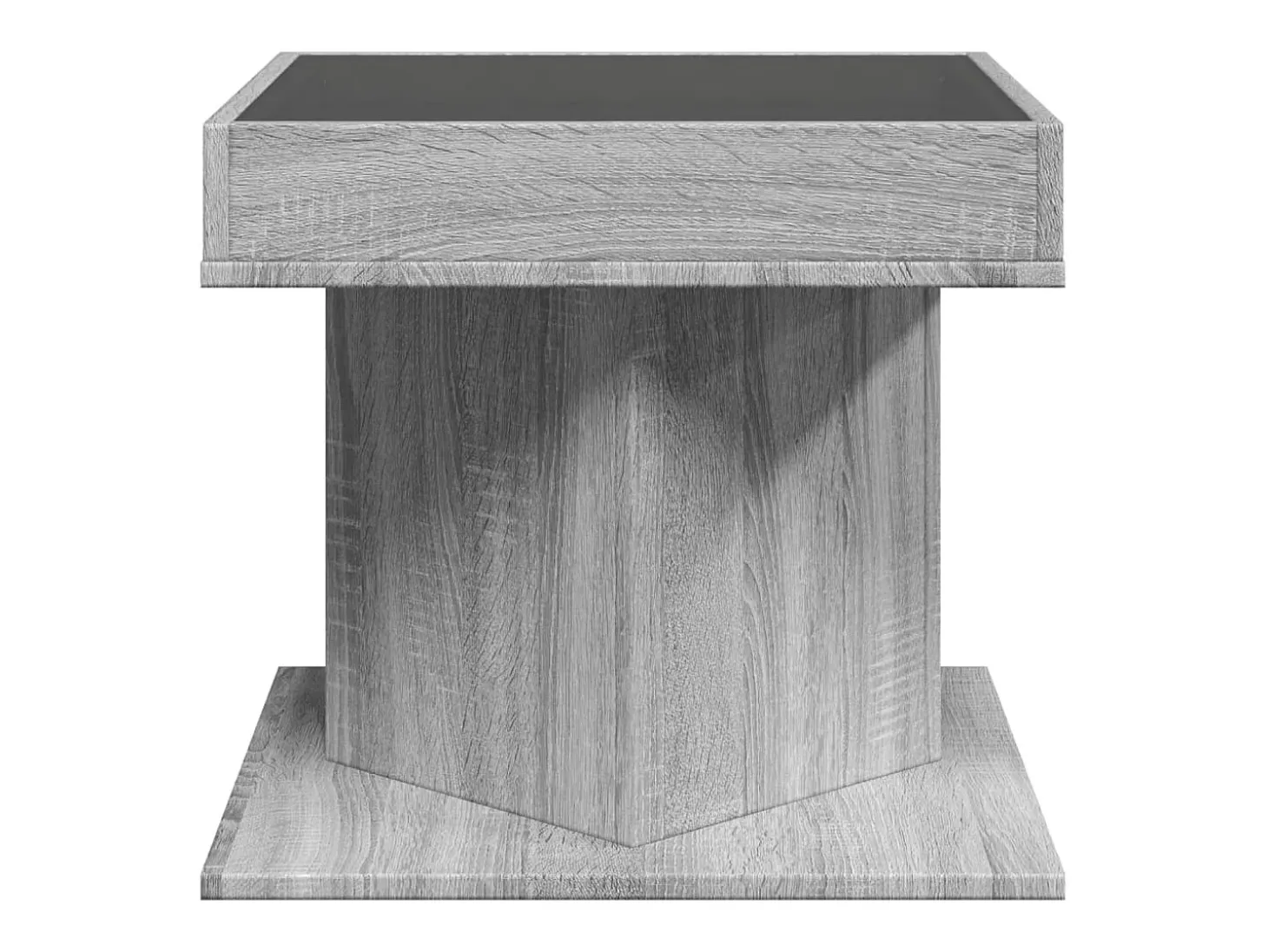Mesa de centro y LED madera ingeniería gris Sonoma 50x50x45 cm