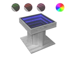 Mesa de centro y LED madera ingeniería gris Sonoma 50x50x45 cm