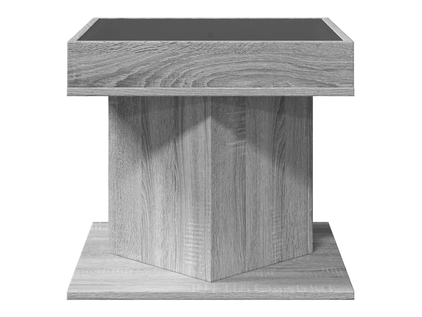 Mesa de centro y LED madera ingeniería gris Sonoma 50x50x45 cm