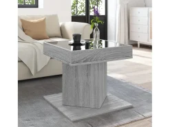 Mesa de centro y LED madera ingeniería gris Sonoma 50x50x45 cm