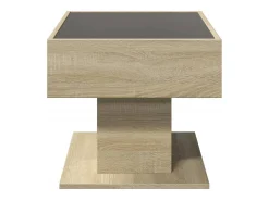 Mesa de centro y LED madera ingeniería roble Sonoma 70x50x45 cm