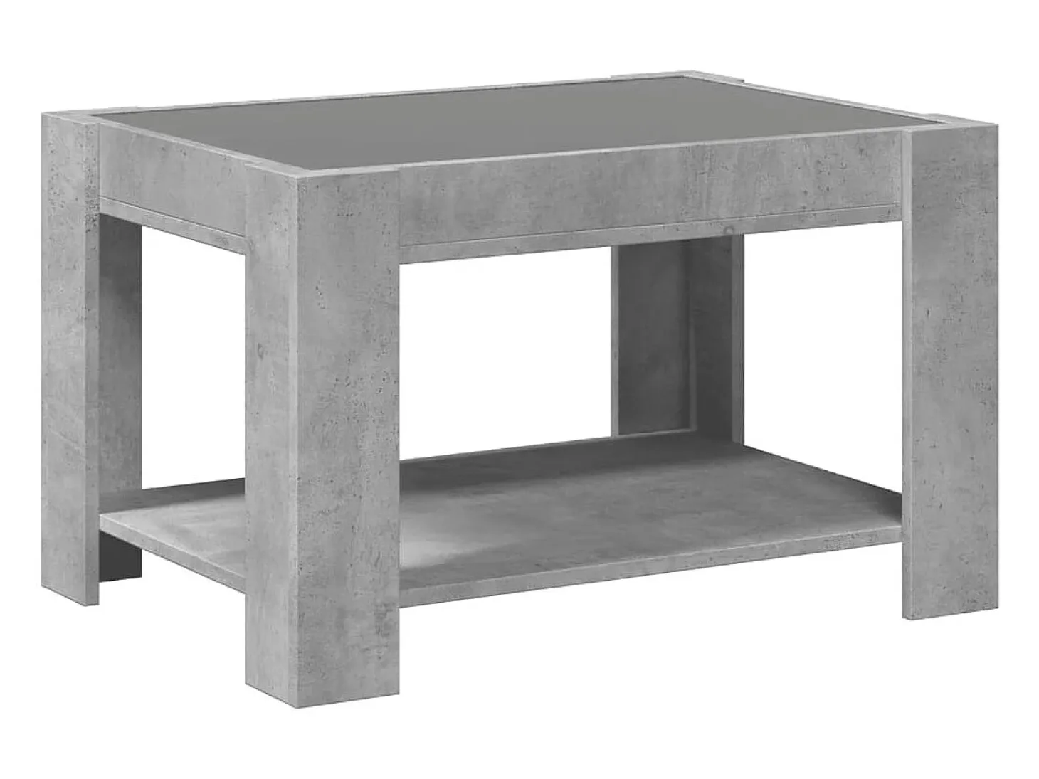 Mesa de centro y LED madera ingeniería gris hormigón 73x53x45cm