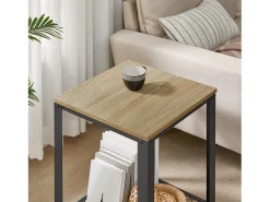 Mesa de centro/mesita de noche Valora – Roble Sonoma con marco negro