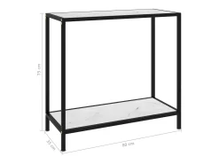 Mesa de consola blanco vidrio templado 80x35x75 cm