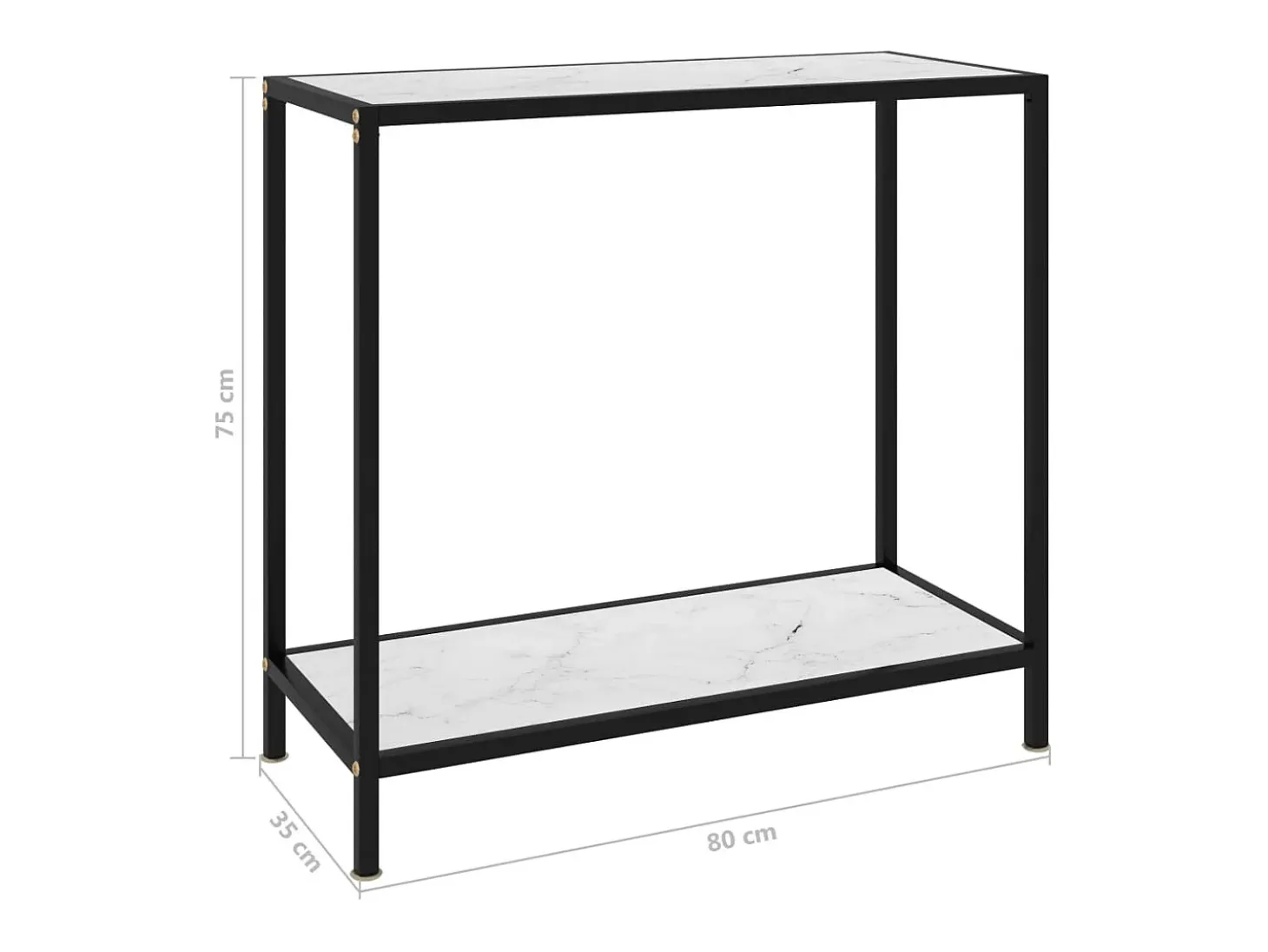 Mesa de consola blanco vidrio templado 80x35x75 cm