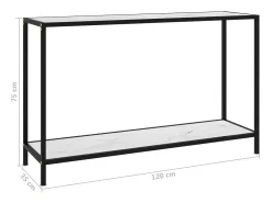 Mesa de consola blanco vidrio templado 120x35x75 cm