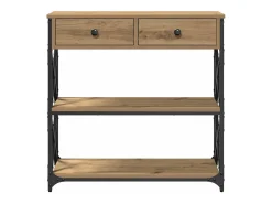 Mesa de Consola con cajón Roble artisan 75 x 28 x 75 cm