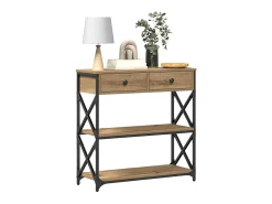 Mesa de Consola con cajón Roble artisan 75 x 28 x 75 cm