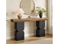 Mesa de consola de 160 cm, aspecto resistente, mesa detrás del sofá