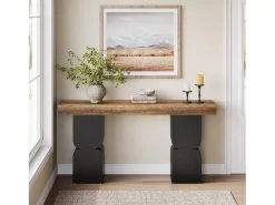 Mesa de consola de 160 cm, aspecto resistente, mesa detrás del sofá