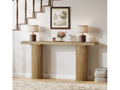 Mesa de consola extra larga de 160 cm, mesa rectangular para el vestíbulo, mesa para sofá detrás del sofá