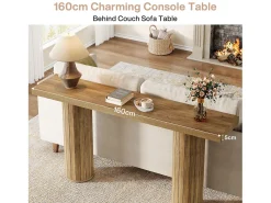 Mesa de consola extra larga de 160 cm, mesa rectangular para el vestíbulo, mesa para sofá detrás del sofá