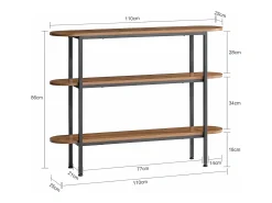 Mesa de Consola Mesa de Entrada Recibidor con 3 Estantes 110 x 25 x 86 cm FSB67-WS SoBuy ES