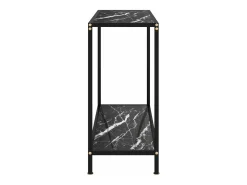 Mesa de consola negro vidrio templado 80x35x75 cm