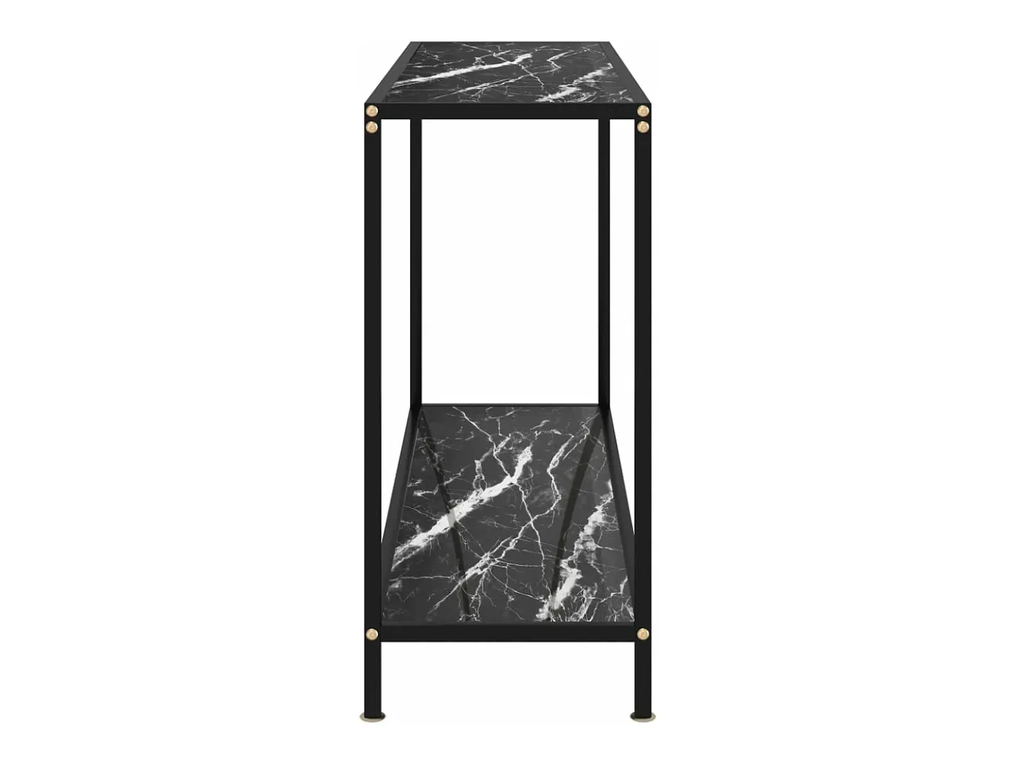 Mesa de consola negro vidrio templado 120x35x75 cm