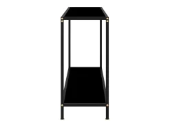 Mesa de consola negro vidrio templado 120x35x75 cm ES367673