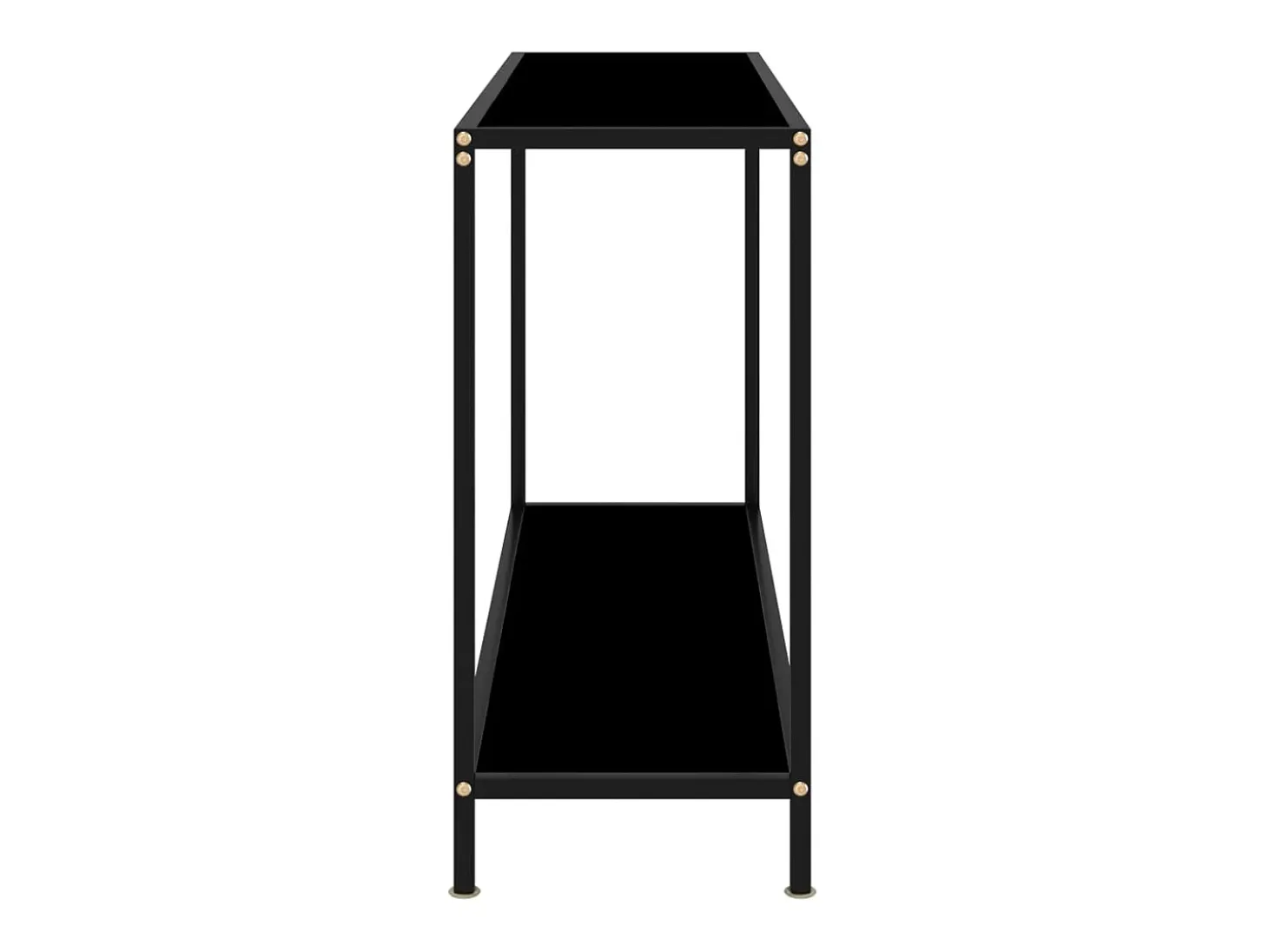Mesa de consola negro vidrio templado 120x35x75 cm ES367673