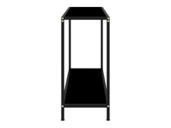 Mesa de consola negro vidrio templado 100x35x75 cm