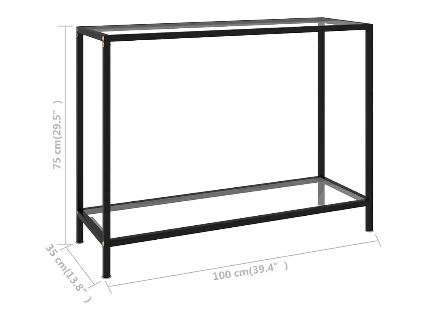 Mesa de consola transparente vidrio templado 100x35x75 cm