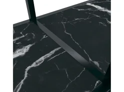 Mesa de consola vidrio templado negro 140x35x75,5 cm
