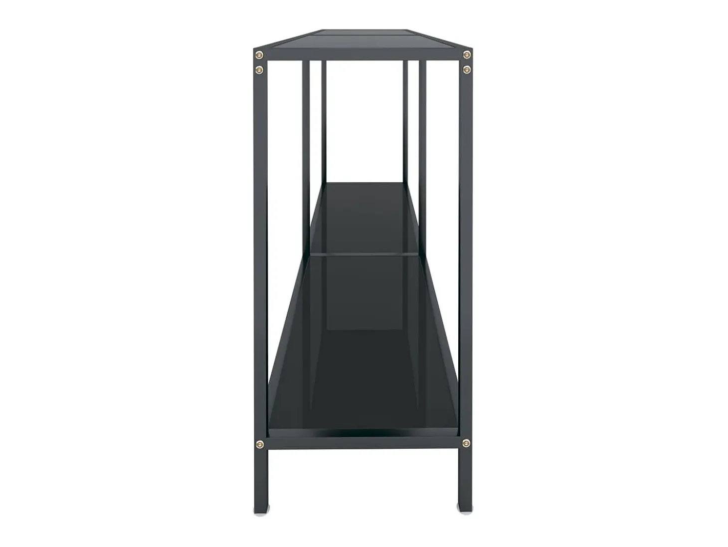 Mesa de consola vidrio templado negro 140x35x75,5 cm