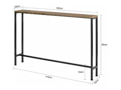Mesa de Entrada Recibidor Mesa de Consola MDF y Hierro 120 x 80 x 20 cm FSB19-XL-N SoBuy ES
