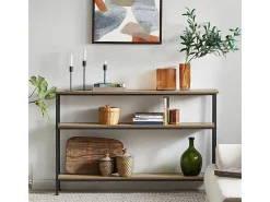 Mesa de Entrada Recibidor Mesa de Consola con 3 Niveles Estructura de Metal, Estilo Industrial 120 x 77 x 20 cm FSB49-PZ SoBuy ES