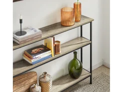Mesa de Entrada Recibidor Mesa de Consola con 3 Niveles Estructura de Metal, Estilo Industrial 120 x 77 x 20 cm FSB49-PZ SoBuy ES