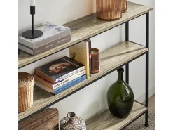 Mesa de Entrada Recibidor Mesa de Consola con 3 Niveles Estructura de Metal, Estilo Industrial 120 x 77 x 20 cm FSB49-PZ SoBuy ES