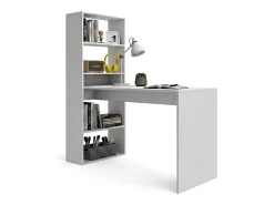 Mesa de escritorio con estantería en blanco artik 120x50 cm Cosmic Blanco Artik (Blanco Mate)