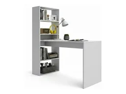 Mesa de escritorio con estantería en blanco artik 120x50 cm Cosmic Blanco Artik (Blanco Mate)