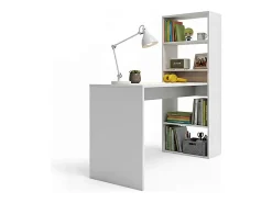 Mesa de escritorio con estantería en blanco artik 120x50 cm Cosmic Blanco Artik (Blanco Mate)