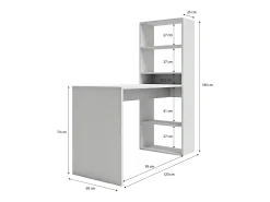 Mesa de escritorio con estantería en blanco artik 120x50 cm Cosmic Blanco Artik (Blanco Mate)