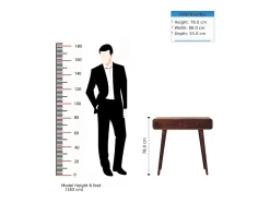Mesa de pasillo curvada en castaño de Artisan Furniture, 2 cajones, marrón