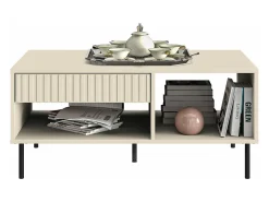 Mesa de salón rectangular - 100 cm - Beige - CALETTO