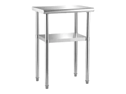 Mesa de Trabajo de Acero Inoxidable SucceBuy, 61 x 46 x 91 cm, Mesa de Preparación de Alimentos Comercial