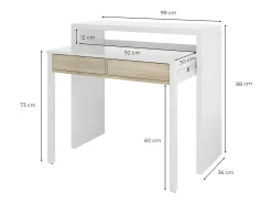 Mesa escritorio extensible con 2 cajones - L100 cm - Consola