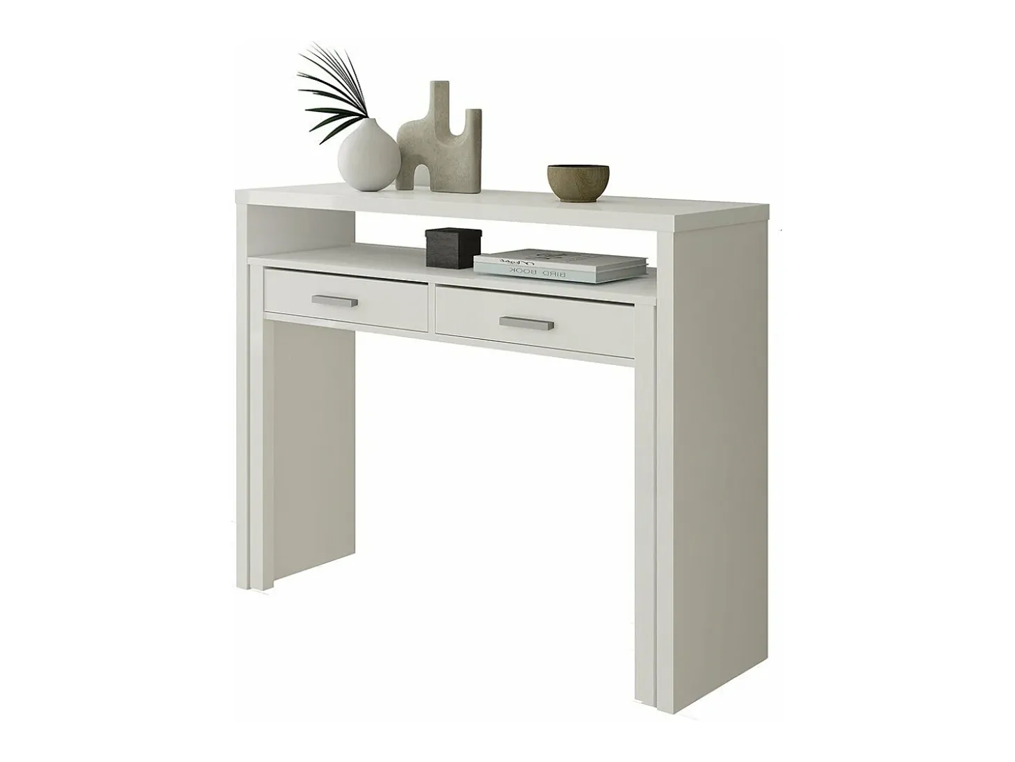 Mesa escritorio extensible con 2 cajones - L100 cm - Consola