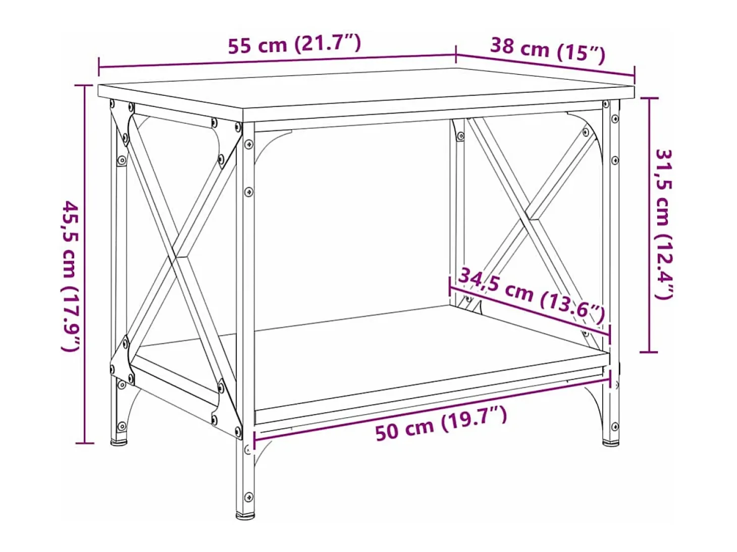 Mesa lateral Roble negro