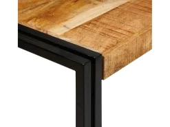 Mesa Nido 3 piezas Madera de mango maciza rugosa y un metal