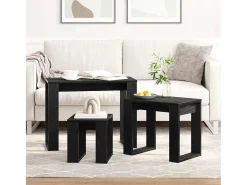 Mesa Nido 3 piezas Roble negro 61 x 28 x 47 cm
