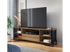 Mesa Television Con 1 Cajon Estilo Industrial