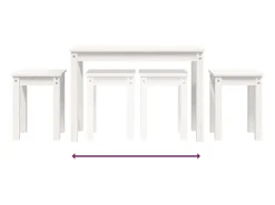 Mesas apilables 3 piezas madera maciza de pino blanco
