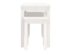 Mesas apilables 3 piezas madera maciza de pino blanco